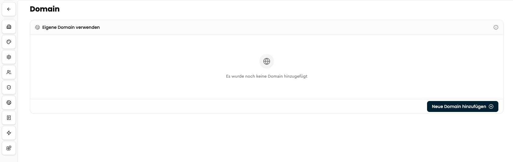 Neue Domain hinzufügen bei VAULO