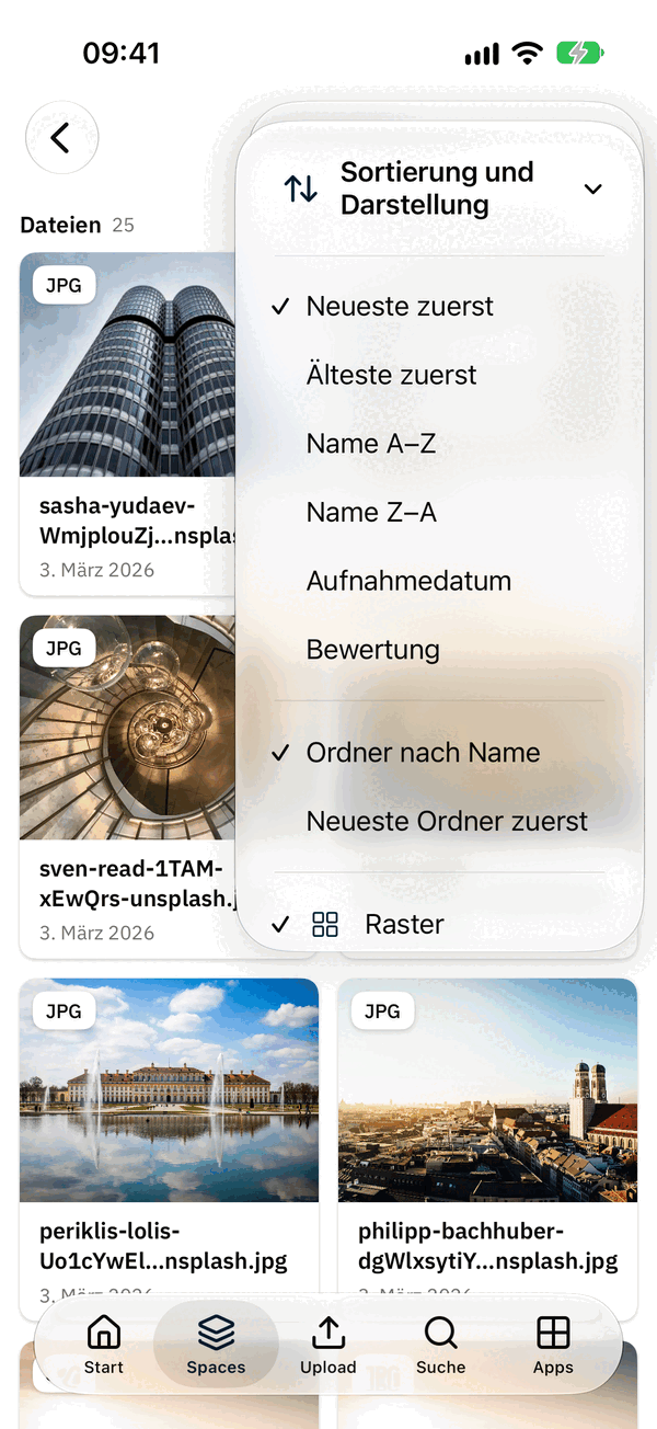 Menü Sortierung und Darstellung