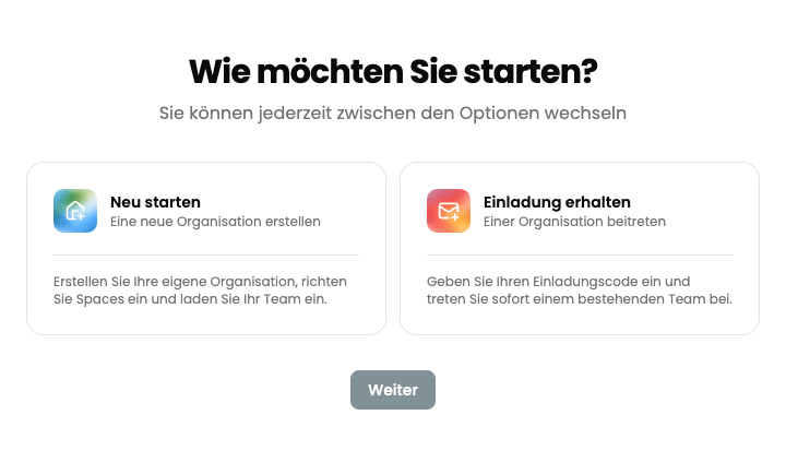 Startmodus wählen