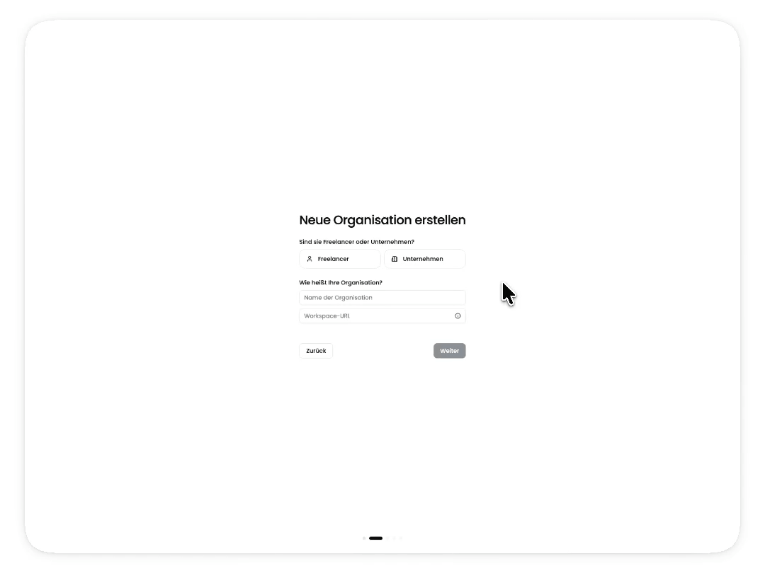 Organisation erstellen